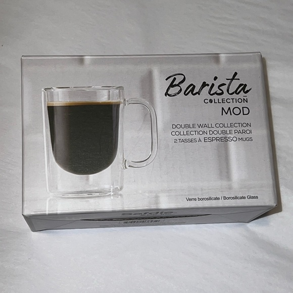 NIB BARISTA BOROSILICATE ESPRESSO CUPS - Picture 1 of 7